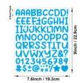 Pegatinas de letras de dibujos animados de 1 pulgada letras mayúsculas números calco - Azul claro