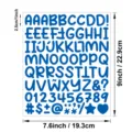 Pegatinas azules de letras y numeros de 1 pulgada para manualidades y tarjetas. - Azul marino