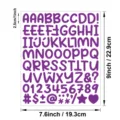 Pegatinas coloridas de letras y numeros de dibujos animados para tarjetas y scrapbooking. - Púrpura