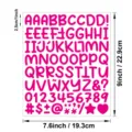 Hoja de pegatinas de letras y números mayúsculas rosa de 1 pulgada para tarjetas de felicitación. - Magenta