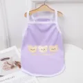 Carino gilet viola per animali domestici, canotta estiva traspirante con stampa di orsetto. - Tre Orsi