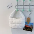 Sac à main matelassé de couleur unie pour femmes élégant automne hiver petit sac bandoulière polyvalent - Blanc Cassé