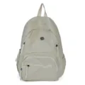 Sac à dos beige décontracté pour le quotidien, cartable léger en nylon avec poches multiples. - Blanc Cassé