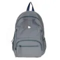 Sac à dos gris décontracté avec plusieurs compartiments zippés pour le travail et les voyages. - Gris clair