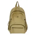 Sac à dos de loisir en nylon kaki avec plusieurs poches pour voyage et travail - Kaki