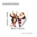 Christmas Santa reindeer window sticker decorative decal holiday home decor 30x30cm 1pc set - Santa And Reindeer / D20431--30*30cm*1pcs
