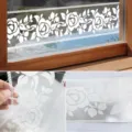 White floral window sticker detail showing translucent rose pattern and easy peeling texture. - Floral Style (CJT2000) / 5M