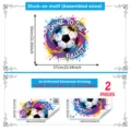 Adhésif mural ballon de foot graffiti tendance avec dimensions de montage pour la déco. - Football Graffiti Tendance (M18150) / 30x60cm (Lot de 2)