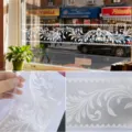 White floral window sticker detail, frosted glass waistline decal, elegant vine pattern - Vine Floral Style (CJT2003) / 5M