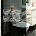 White floral border sticker for tile wall and home decor, reusable and easy to cut freely. - White Lace Style (CJT18001)