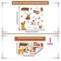 Herfst bos motief muursticker maat diagram toont gemonteerde en geleverde vellen formaten. - D23000-30*60