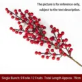 Kunststoff Winterbeere rote Frucht Zweig für Heimtextilien, 9 Stiele 12 Beeren, 79cm lang. - Künstliche Rote Stechpalme-9 Zweige 12 Früchte