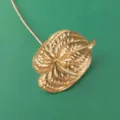 Goldene künstliche Flamingoblume Blumenstiel Kunstpflanze für Heimdekoration Dekoration - Künstliche Goldene Anthurie
