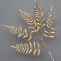 Goldener künstlicher Farnzweig für Heimdekoration, elegante Pflanze für festliche Gestecke. - Künstliches Albizia-Blatt