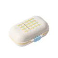 Portasapone da viaggio portatile con coperchio, portasapone in plastica drenante con motivo a pois - Giallo