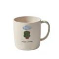 Bicchiere portaspazzolino in plastica beige con grazioso disegno di albero e nuvola. - 390ml / Albero Nuvola
