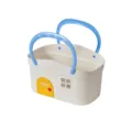 Cestino portaoggetti in plastica con manico, design di casa per bagno e dormitorio. - Blu