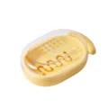 Plastic double layer soap box with clear lid yellow bathroom drain soap holder for home. - Yellow