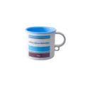 Semplice bicchiere per spazzolino in plastica per uso domestico con strisce e manico da bagno - 350ml / Blu