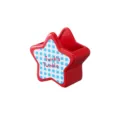 Boite de rangement de bureau etoile rouge porte stylo avec motif carreau bleu texte. - Pentagramme / Magnétique