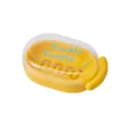 Portasapone giallo dopamina con coperchio trasparente, doppio strato per il bagno. - Giallo