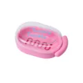 Portasapone in plastica rosa con coperchio trasparente doppio scarico per bagno - Rosa
