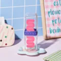 Bicchiere da viaggio portatile in plastica trasparente per spazzolino e dentifricio set - Viola Dopamina