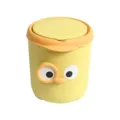 Cestino da scrivania carino con coperchio, mini pattumiera gialla per ufficio. - Giallo