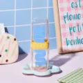 Set di tazze di stoccaggio per spazzolino da denti da viaggio in plastica portatile, carino. - Giallo Limone Dopamina