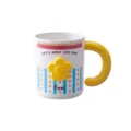 Plastic mouthwash cup with cute yellow flower handle and fun daily typography design. - Yellow Star Light Mouthwash Cup