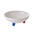 Ciotola di frutta creativa minimalista moderna con piedi colorati per decorazione - Piatto di Frutta Bauhaus / Bianco
