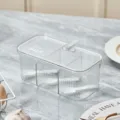 Transparent plastic seasoning box with multi-compartments, sealed lid and small spoons. - 3-Grid Seasoning Box / Clear