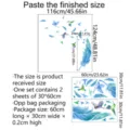 Blue bird and feather wall sticker set, finished size 116x124cm, received 2 sheets 30x60cm. - Blue Birds and Feathers (MS1582) / MS1582--30*60cm*2 Sheets