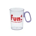 Transparent plastic water cup with purple handle and red text design for daily home use. - 401-500ml / Crack Texture Cup