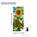 Stained glass sunflower static window sticker, decorative glass film for living room and bedroom. - DJ7572 Sunflower Style (45x100cm)