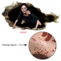 Halloween 3D Zombie gebrochene Wand Aufkleber gruselig Horror Heim Dekor Wandtattoo - Weiblicher Zombie Aus Der Wand Stil (KM307)