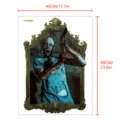 Halloween Zombie Glasfenster Aufkleber statische Haftung gruselig Spiegel Design 45x60cm - Geisterhand Retro Rahmen Stil (Y1682)