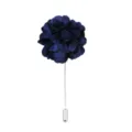Navy blue fabric flower lapel pin, elegant boutonniere suit accessory for men wedding. - Navy Blue
