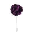 Elegant purple fabric flower lapel pin stick boutonniere for men wedding suit clothing accessory - Deep purple