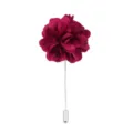 Burgundy fabric flower lapel pin, elegant suit brooch for wedding and formal party. - Burgundy