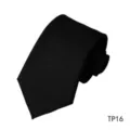 Close-up view of a classic black herringbone men's business tie, elegant textured silk fabric. - Herringbone