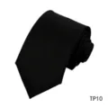Classic black business tie with fine textured design, elegant and professional necktie for men. - Fine Check