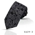 Black paisley necktie for men, classic business formal wedding polyester silk neck wear. - Pattern 5629-2