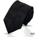 Men's black classic paisley jacquard tie, elegant business formal necktie for men variant. - Pattern 008