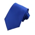 Cravatta da uomo blu classica per abbigliamento formale da lavoro, elegante design arrotolato. - Blu