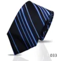 Men's Classic Black And Blue Striped Business Necktie Formal Suit Dress Tie Item No. 033 - Pattern 033