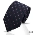 Men's classic business black necktie with pink dot pattern and diamond texture for formal wear. - Pattern 048