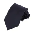 Cravatta uomo formale tinta unita, seta di poliestere impermeabile di alta qualità, larghezza 8cm. - Blu scuro