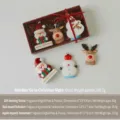 Coffret cadeau de bougies parfumées de Noël, joli père Noël et renne décoration de bureau. - Renne à la Nuit de Noël (Père Noël + Renne + Bonhomme de Neige) / Boîte cadeau