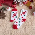 Weihnachten flauschige Socken Damen dicke Korallenfleece Winter gemütliche Hausschuhe Socken - Socken Ohne Verpackung / Weihnachtssocken - Buchstaben